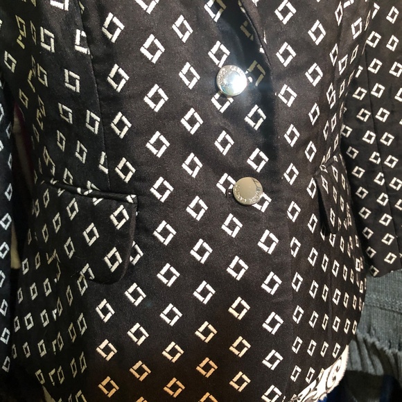 Classic VINCE CAMUTO Signature 2 Button Blazer Suit Jacket~2P~Black/White~Preppy - Picture 4 of 10